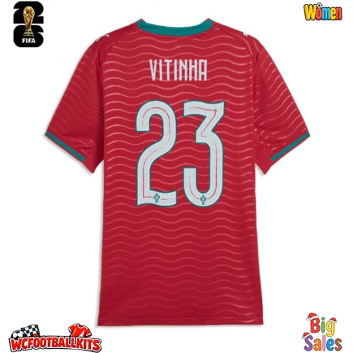Portugal Vitinha #23 Replica Home Stadium Shirt for Women World Cup 2026 Short Sleeve